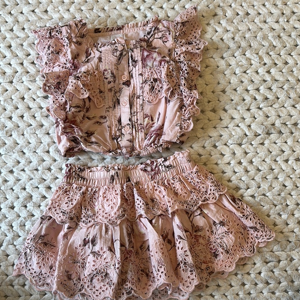 GAP x LOVESHACKFANCY girls Pink Floral Matching Set
